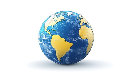 Fototapeta premium Earth Egg - Easter World Globe: A creative 3D illustration of an Earth globe shaped like an Easter egg, blending global and festive themes.