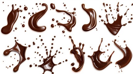 Chocolate sauce syrup splashes