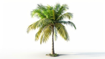Obraz premium a lone palm tree isolated on a white background