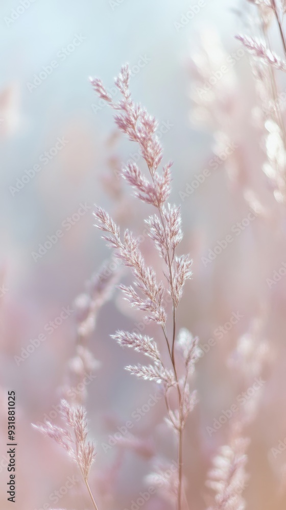 Canvas Prints Close-up of pink feathery grasses with