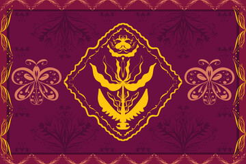 Fototapeta premium Beautiful Hand drawn seamless patterns leaves for fabric, textiles, clothing, wrapping paper, cover, rug, home decor, abstract backgrounds. Beautiful pattern and colourful in vector file.