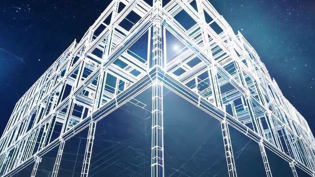 Digital Architecture with Futuristic Building Structure for Modern Engineering and Innovation