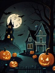 Fototapeta premium halloween background with pumpkin