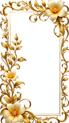Gold Flower Luxury Border Frame Copy Space Area