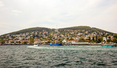 Fototapeta premium town view of heybeliada island from the sea istanbul