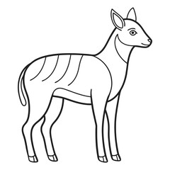 illustration of a deer isolated on white, silhouette animal outline.