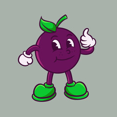 Fototapeta premium Cartoon Acai Berry Mascot Vector Illustration