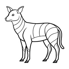 illustration of a fox, wolf isolated on white, animal outline.