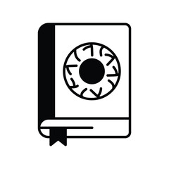 spellbook glyph icon with white background vector stock illustration