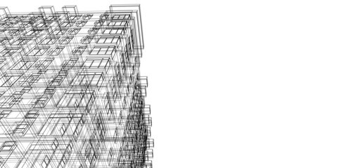 Architectural drawing on white background vector illustration