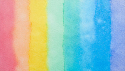 Fototapeta premium diversity rainbow watercolor gradient on paper art texture transitioning vertical with soft blending and vibrant color creative artistic background