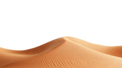dune landscape with desert hills  isolated on transparent background