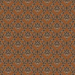 seamless black n white Batik Indonesians Ikat floral embroidery  paisley pattern on mustard background colorful abstract vector illustration.
design for texture ,fabric ,clothing wrapping ,decoration.