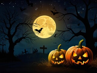 Fototapeta premium halloween background with pumpkin