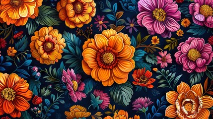 Hispanic Heritage Month pattern wallpaper featuring vibrant