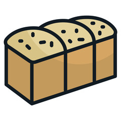 Bread Loaf  Icon Element For Design