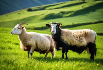 Obraz premium captivating textures diverse livestock showcasing unique feathers vivid natural settings, animals, farm, fur, skin, nature, patterns, colors