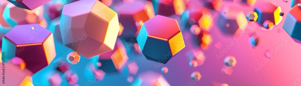 Poster abstract background with colorful geometric shapes.