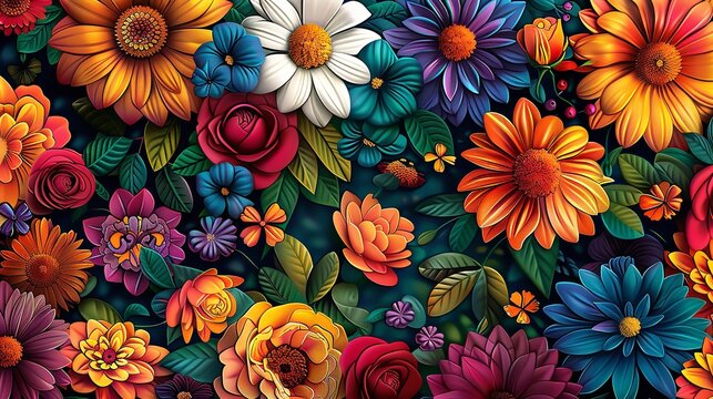 Hispanic Heritage Month pattern wallpaper featuring vibrant