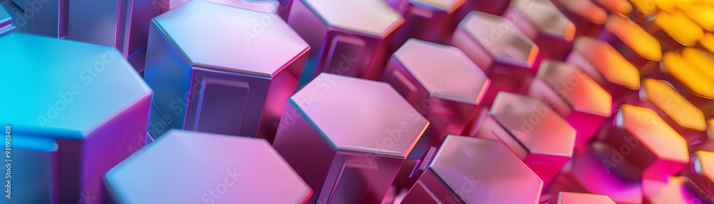 Aufkleber abstract background with colorful hexagonal shapes.