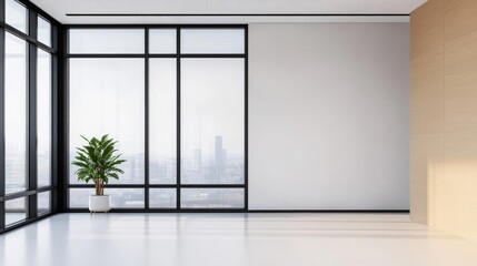 Clear glass windows in a contemporary office, clear glass windows, fostering a bright and productive environment