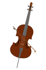 Fototapeta premium cello musical instrument flat style vector illustration isolated on white background