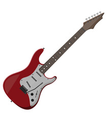 Obraz premium electric guitar musical instrument flat style vector illustration isolated on white background