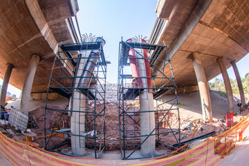 New Bridge Construction Steel Concrete Column Molding  Expansion Building Project Road Highway