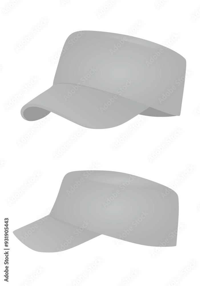 Wall mural grey military cap. vector illustration