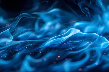 Ethereal Blue Smoke Waves with Sparkling Highlights