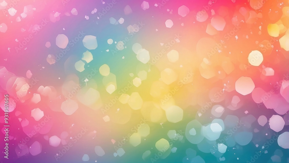 Poster soft rainbow gradient with subtle bokeh, playful and cheerful.