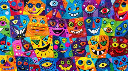 Geometric mosaic art perfect for halloween festivities and spooky seasonal celebrations