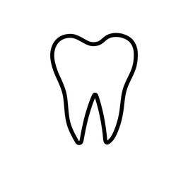 Tooth icon. Clean and healthy tooth. Dental symbol isolated on white background. Vector illustration