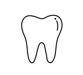 Tooth icon. Clean and healthy tooth. Dental symbol isolated on white background. Vector illustration
