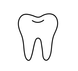 Tooth icon. Clean and healthy tooth. Dental symbol isolated on white background. Vector illustration