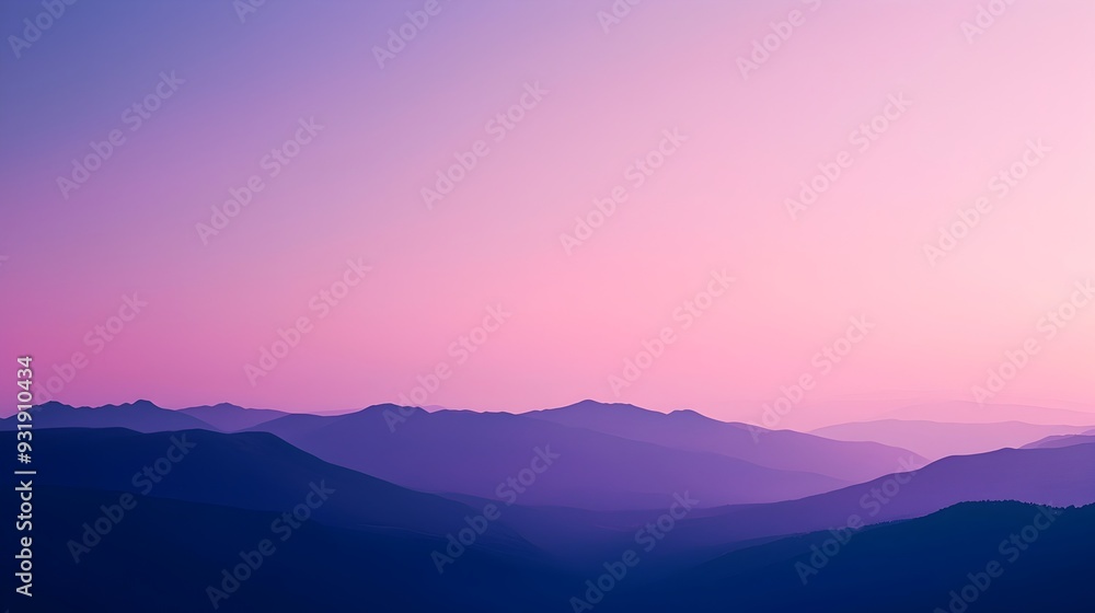 Poster peaceful gradient transition from navy to lavender in calming abstract design