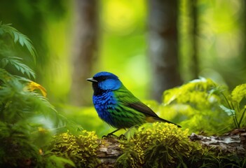 Fototapeta premium vibrant wildlife amidst lush colorful forest landscape showcasing diverse flora fauna, animals, nature, trees, plants, scenery, habitat, greenery, ecosystem