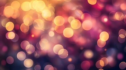 Fototapeta premium Soft and Dreamy Blurred Bokeh Lights in Warm Hues for Romantic Themes