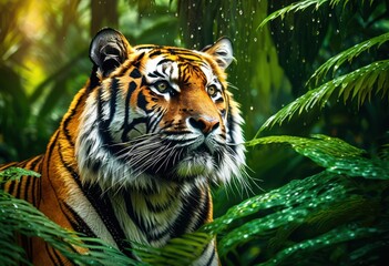 Fototapeta premium vibrant close imagery distinctive animals natural habitats showcasing rich colors textures, wildlife, fauna, ecosystem, species, portrait, scenery