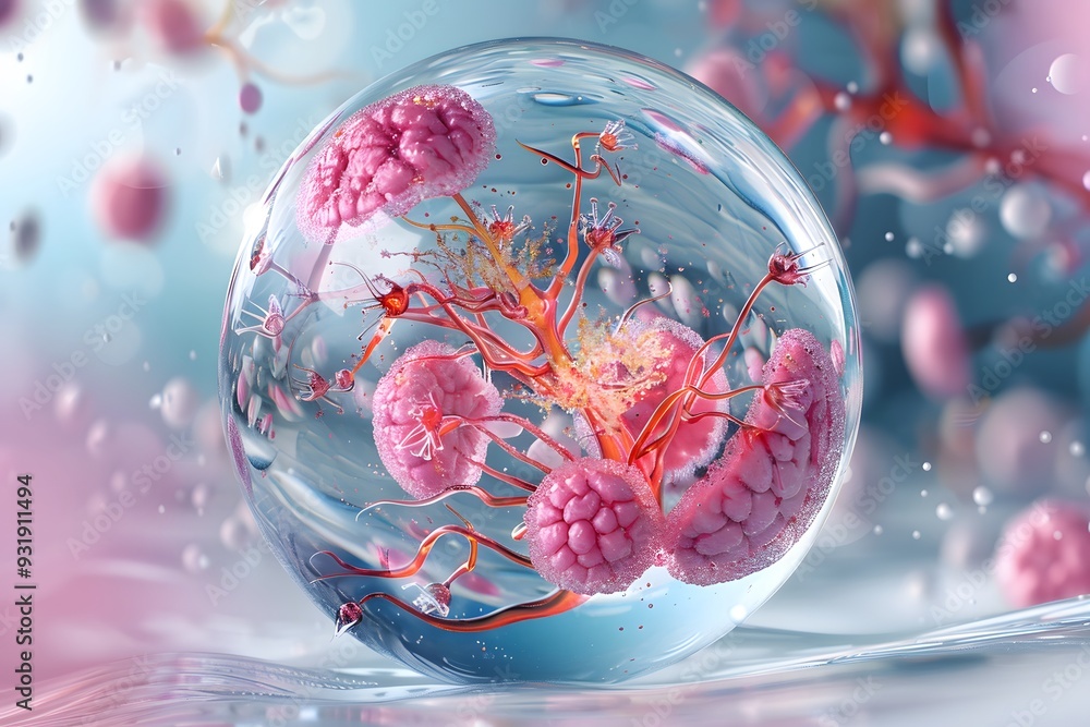 Poster intricate microbial world encased in a bubble