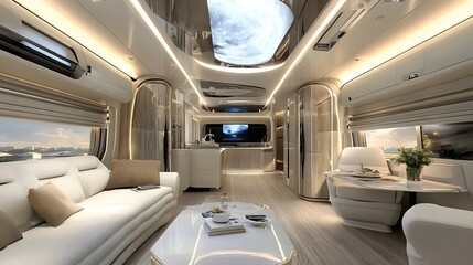 Obraz premium 25. **A luxurious RV with a high-tech, modern interior