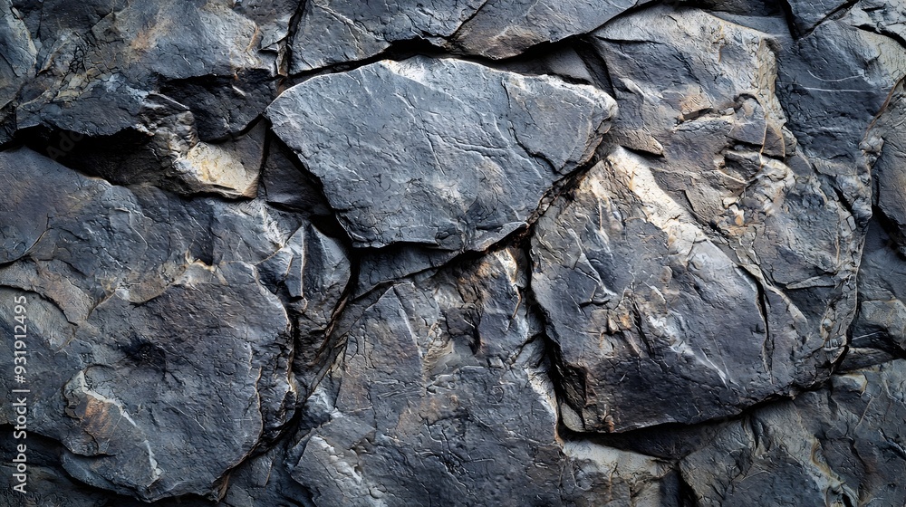 Poster striking monochromatic stone texture with intricate natural patterns