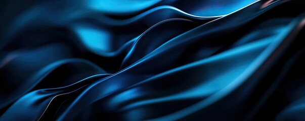 Fototapeta premium Elegant blue silk fabric creates a smooth and luxurious texture, perfect for backgrounds, fashion, and design projects.