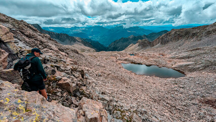 Adventure in the valleys of Pico Eriste, where the imposing peaks of the Eristes, the serene lakes...