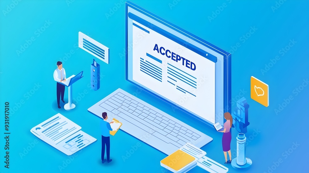 Poster digital application form showcasing successful completion of important process