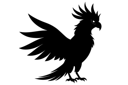 recommend clip art: Palm cockatoo silhouette black color vector art illustration