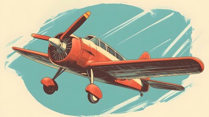 19. **A vintage airplane with classic propeller and retro design