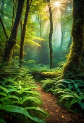 discovering wonders enchanting wildlife lush magical woodlands filled diverse flora fauna, animals, birds, deer, squirrels, insects, creatures, trees