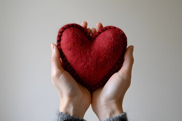 Fototapeta premium A Warm Heart: Embracing Love with Handmade Craft