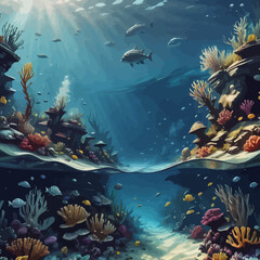 beautiful view in the sea is very cool